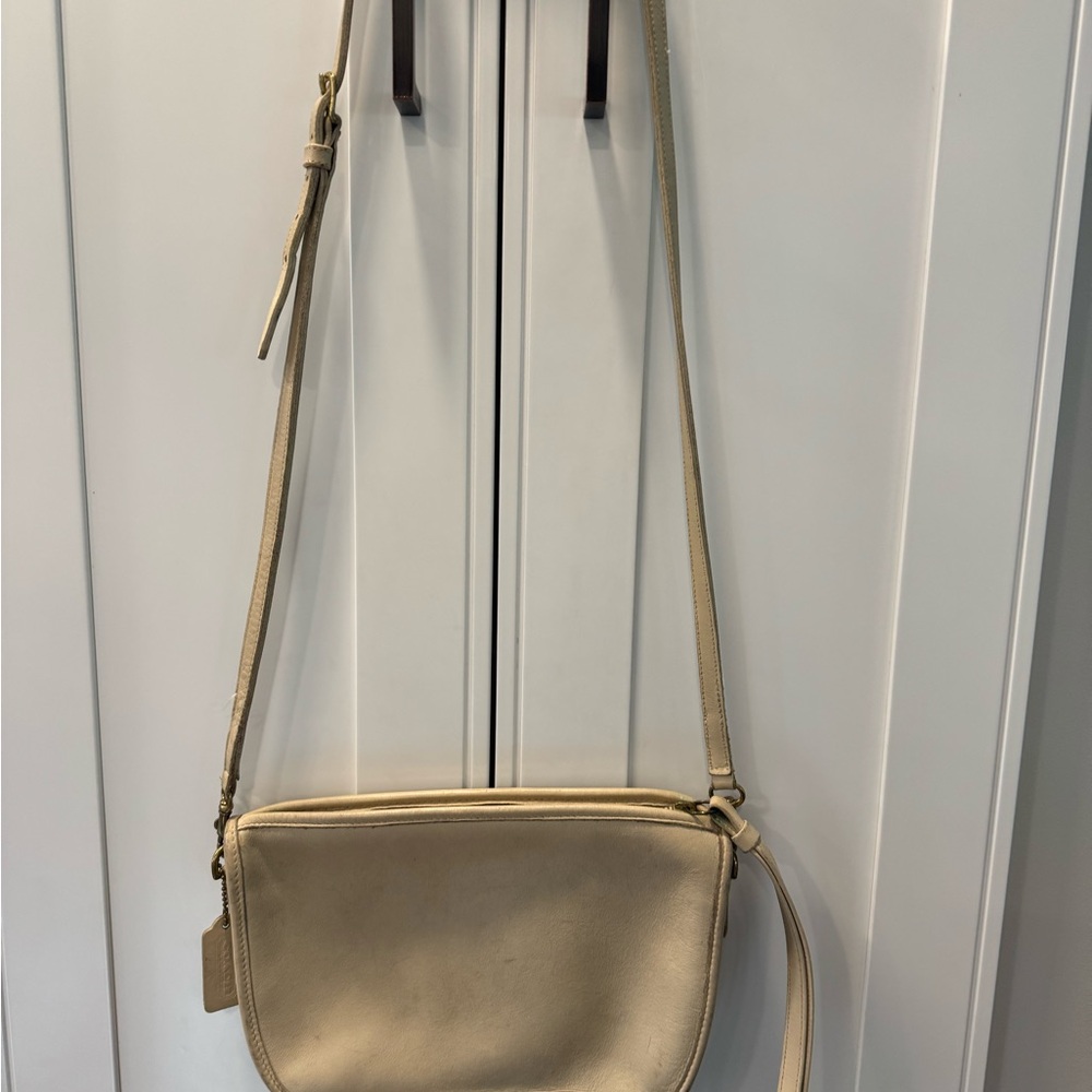 COACH Vintage Purse CROSSBODY SHOULDER BAG Bone Ivory Flaws 9968